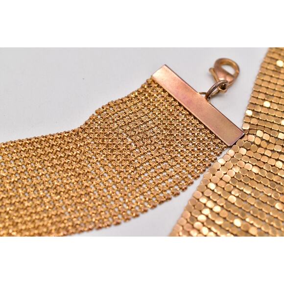 Vintage Chainmail Mesh Belt Gold Tone Chain Chunky Metallic Thick 31"-41" 1980s - Picture 10 of 12